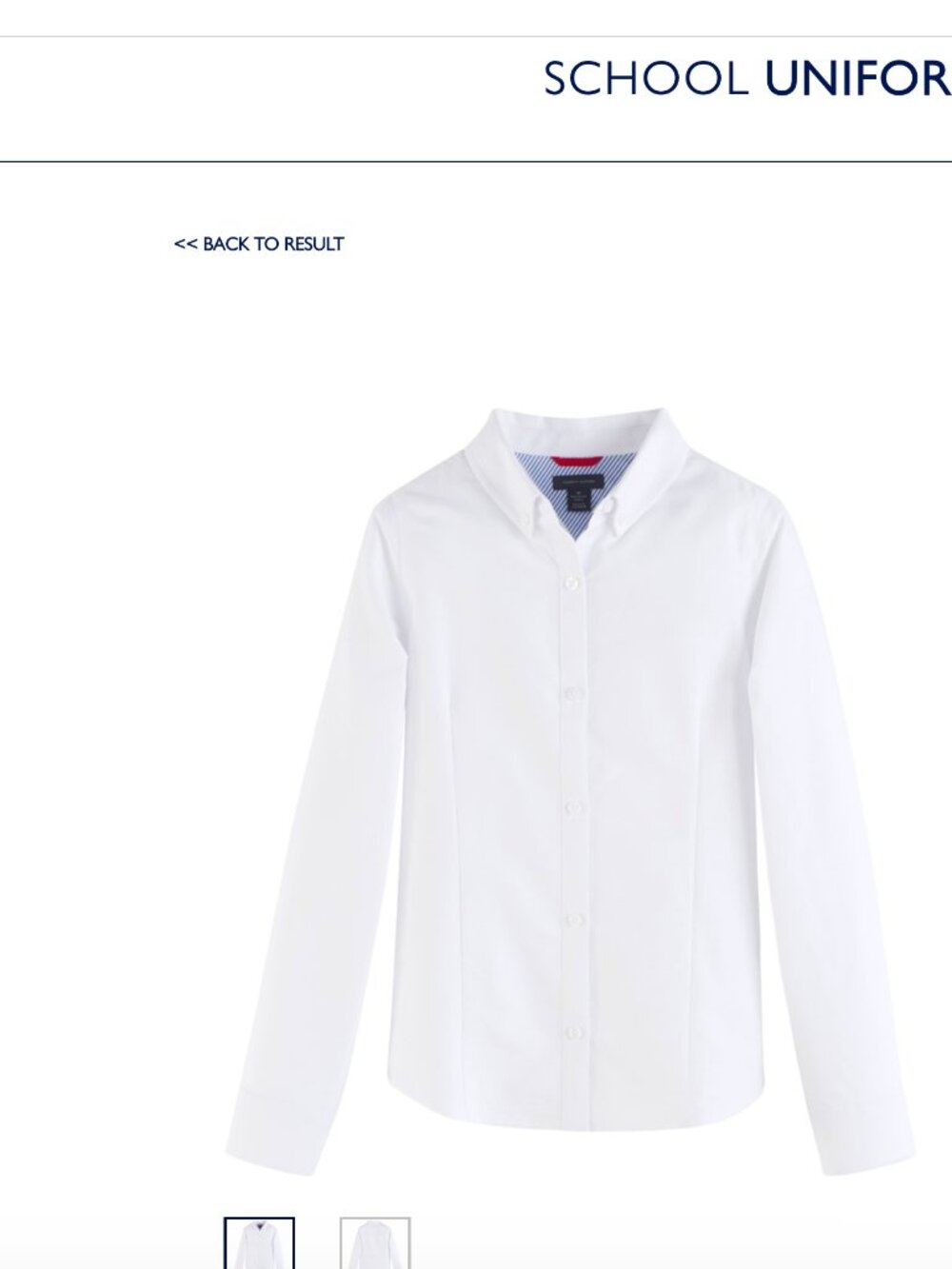 2 Count- Tommy Hilfiger XS Womens Uniform Shirt, White